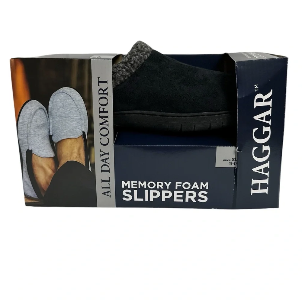 Haggar‎ Men's Open Back Memory Foam Padded Clog Slippers SIZE XL (11-12)